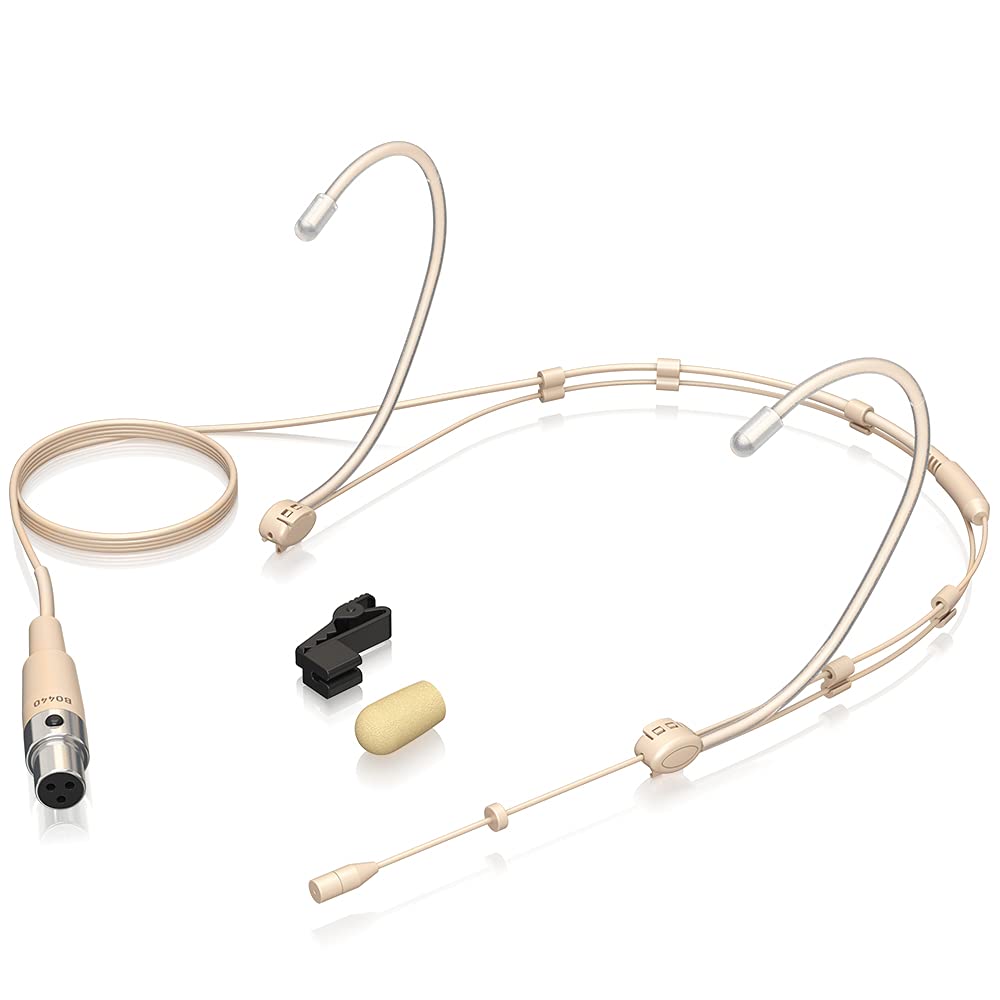 Behringer BO440 Omnidirectional Headworn Condenser Microphone with Mini-XLR Connector, Adjustable Frame, and Comfortable Ear Hooks (Beige)