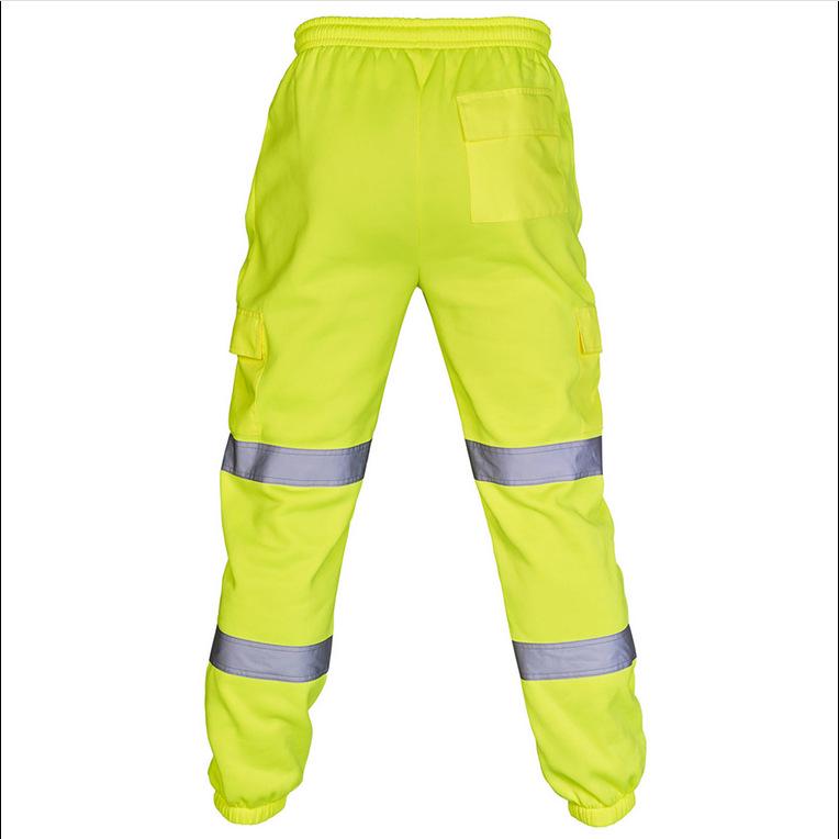 Men's Casual Jogger Cargo Pants with Silver Reflective Strip