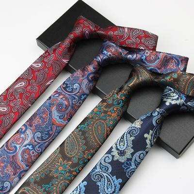 Krawatte Herren Kaschmuster Jacquard High-End Nationalstil Retro Schmal 7cm Handgebunden Business Krawatte