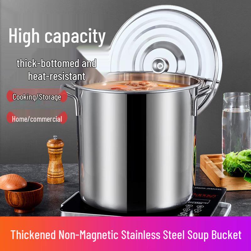 ZHOUYUEHENGSHENG 304 Stainless Steel Commercial Soup Pot with Lid