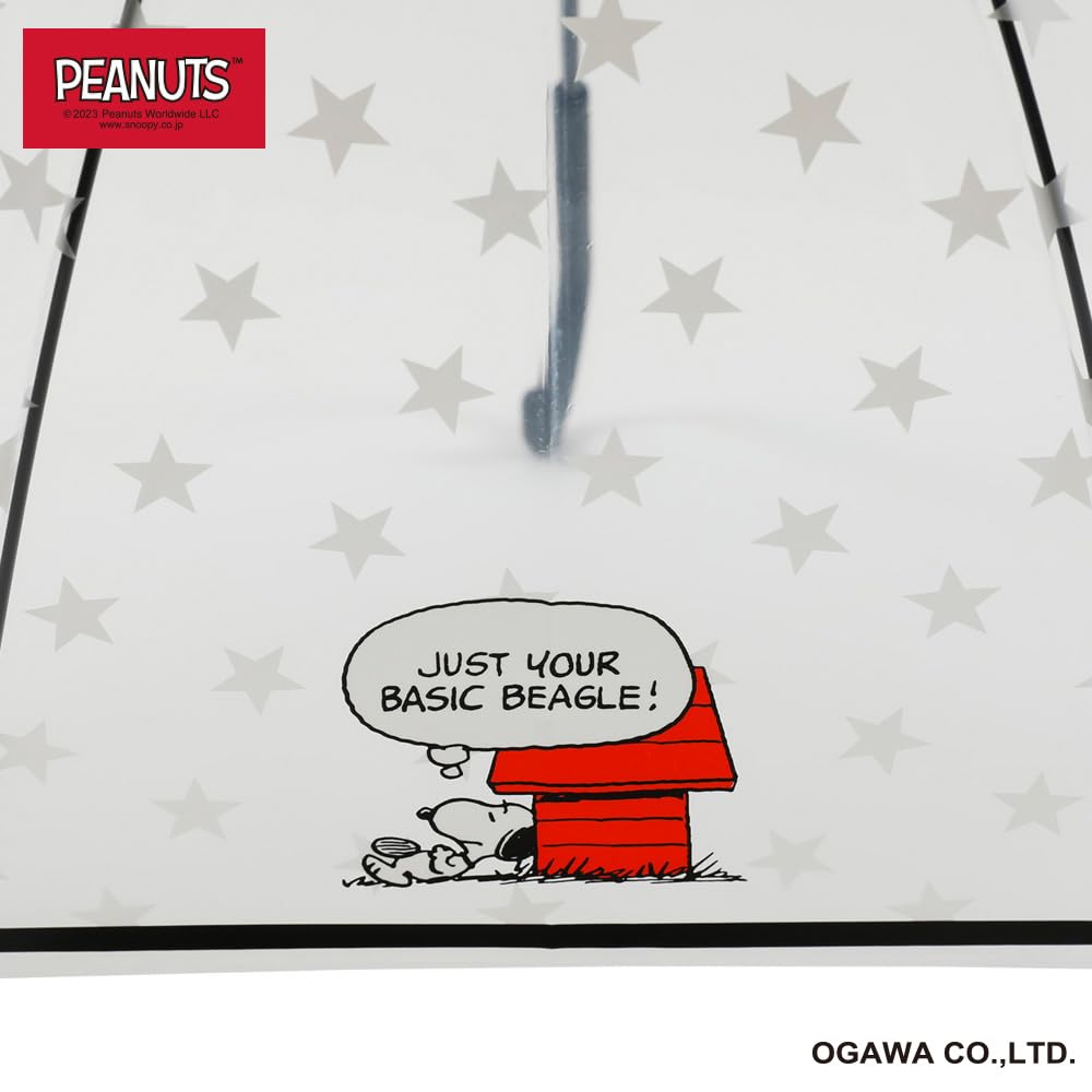 Ogawa Snoopy Vinyl Peanuts Basic 8 Safety Manual 72059 Women's Umbrella, Beagle, 59cm, Ribs, Opening,