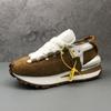 Chunky Sneakers Men Soft Sole Running Trainers Microfiber Leather Breathable Height Increased Platform Board Shoes