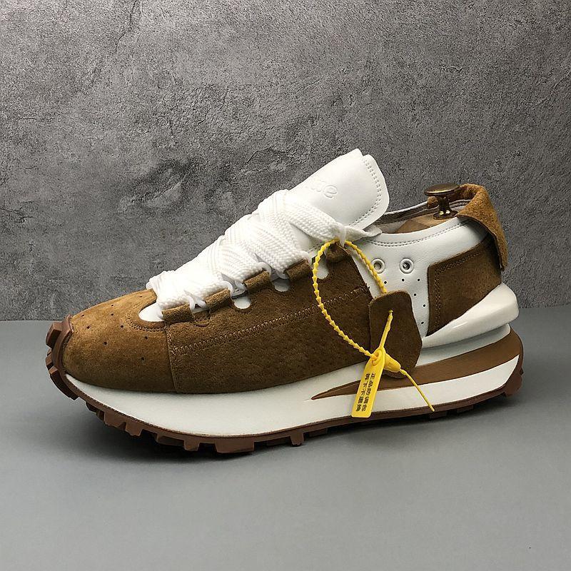 Chunky Sneakers Men Soft Sole Running Trainers Microfiber Leather Breathable Height Increased Platform Board Shoes