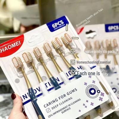 Soft Knot Deep Cleaning Toothbrush with High-Density Bristles, 6-Pack