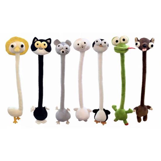 Yousheng Long Neck Animal Plush Keychain Soft Stuffed Dog Cat Frog Rat Pendant Plush Bags Backpacks Charm Birthday Gift for Animal Lovers