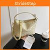 Urban Minimalist Pu Woven Texture Handbag With Zipper Closure For Daily Use