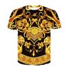 Men's Baroque Style Animal & Ornament Print Short Sleeve T-shirts Summer Round Neck Fashionable Casual Men's T-shirts