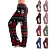 Women's Drawstring Christmas Printed Casual Pants
