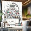1pc Shower Curtain - Adorable Cats In a Bathtub with Bubbles and Water Drops Design Waterproof