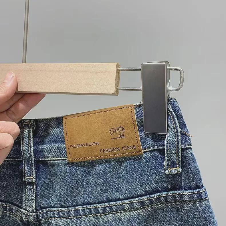 Spring 2024 Women's High Waist Retro Split Denim A-Line Skirt