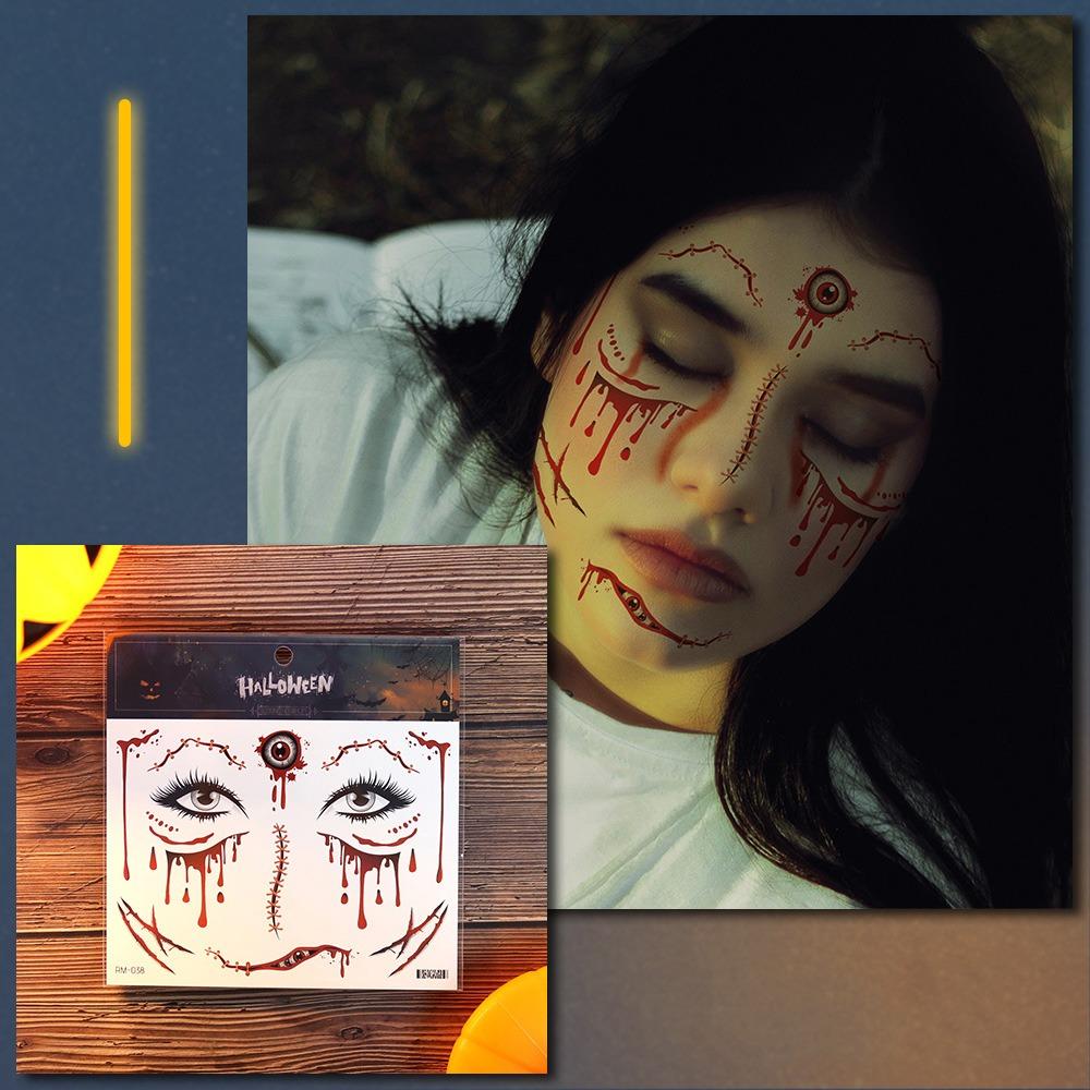 Waterproof Face Decorations Sticker DIY Temporary Scar Stickers Body Art Decals Halloween Party
