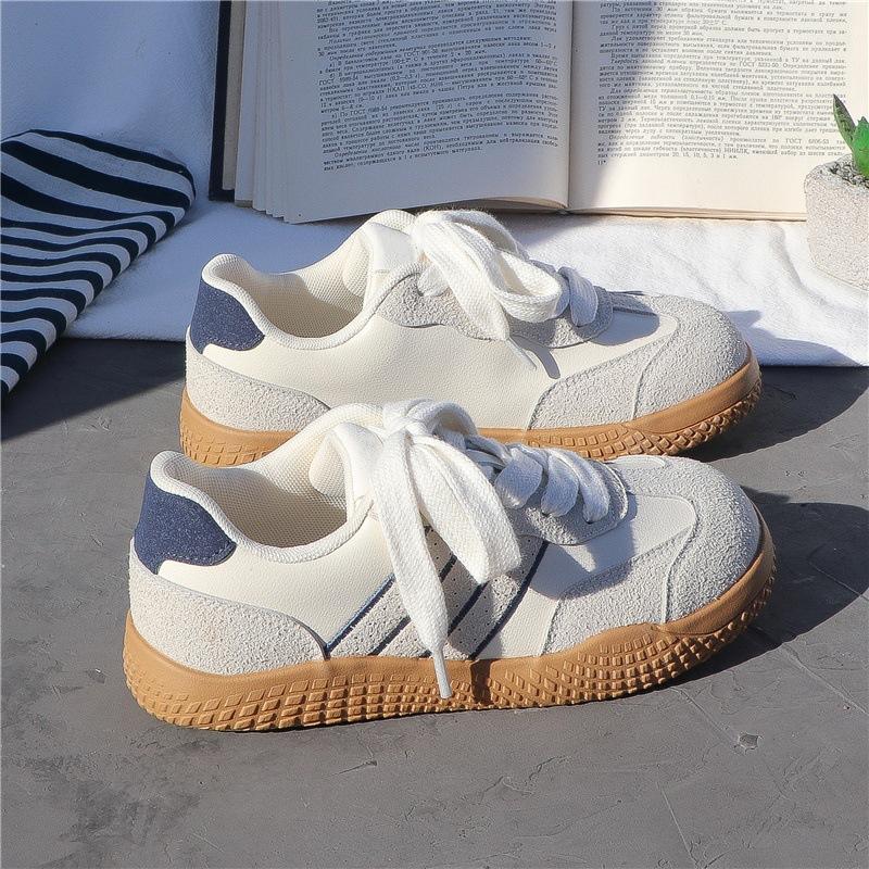 Весенние и осенние новые студенческие толстые базовые кроссовки нишевые ins модные повседневные спортивные кроссовки 35 бежевый