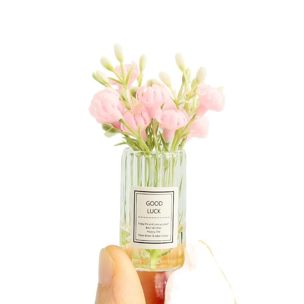 Multicolor Dollhouse Flower Vase 1/6 1/8 1/12 Doll Floral Toy Dollhouse Ornament