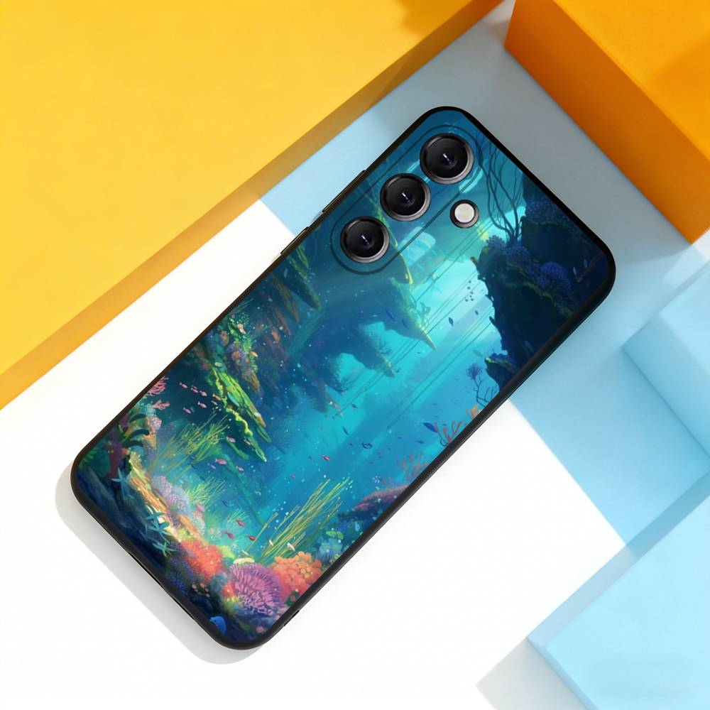 Stylish Art Koi Fish For Samsung Galaxy A 22,71,53,52,51,72,73,5G,Note,J7,8,9 Phone Case Soft Black Cover