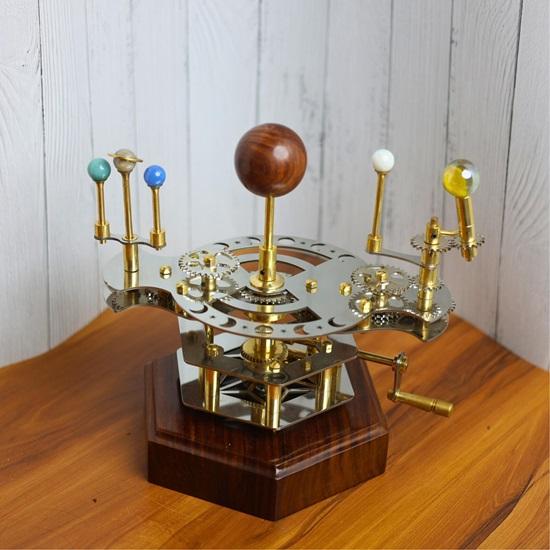 Orrery French Decor Master Piece for Book Shelves Brass and Steel Orrery A Functional Model of the Solar System with Multi Celestial Bodies