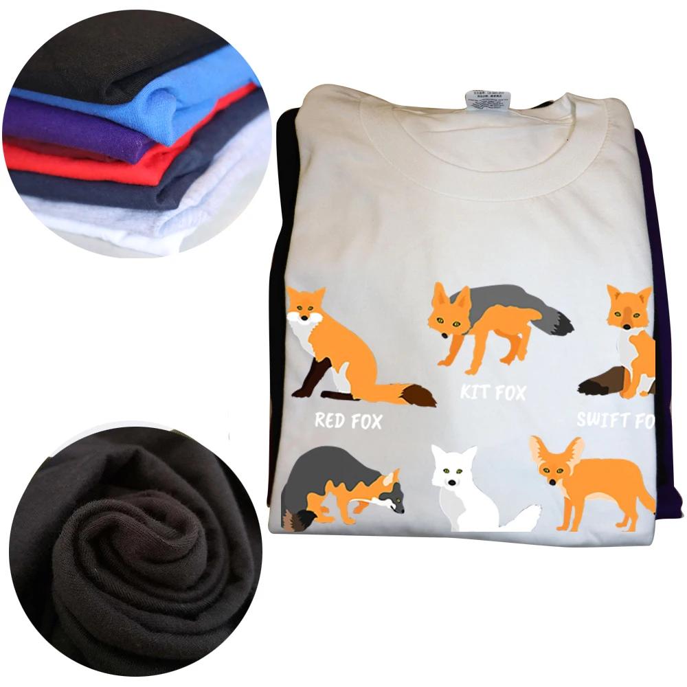 Foxes Of The World Funny Fox Animals Educational T Shirts Summer Graphic Cotton Streetwear Short Sleeve Birthday Gifts T-shirt