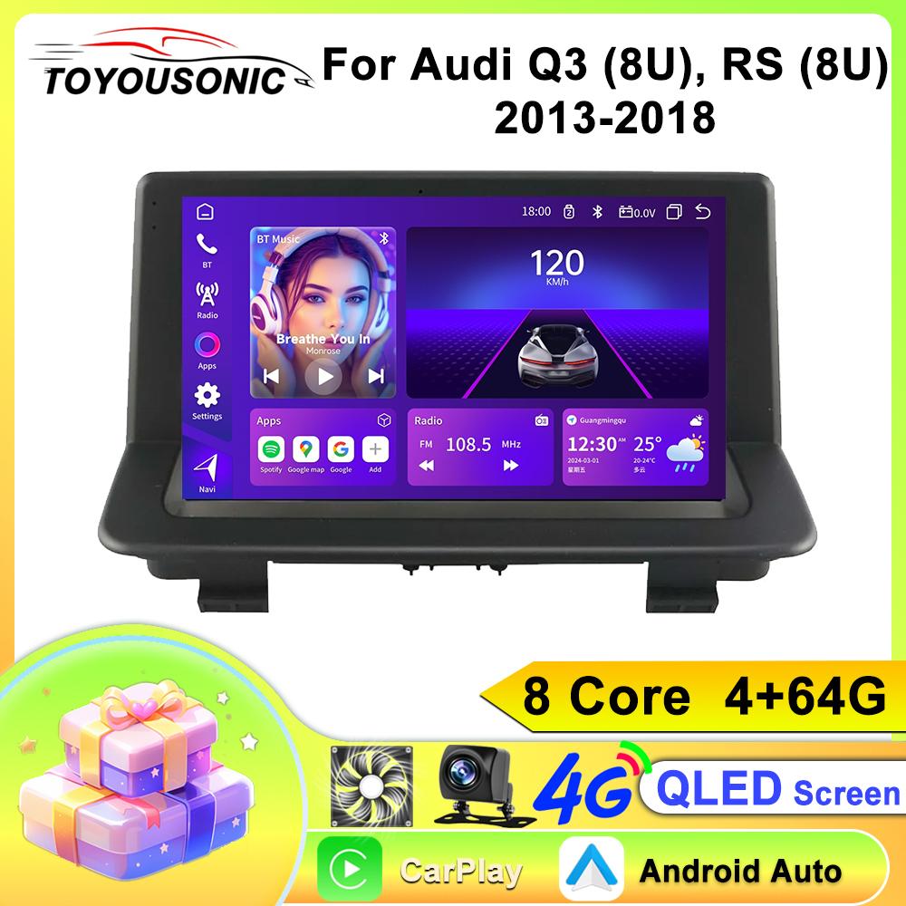 Toyousonic Car Video Player for A-udi Q3 (8U), RS (8U) 2013-2018 GPS Navigation Built-in Dsp Carplay Autoradio Android Head Unit