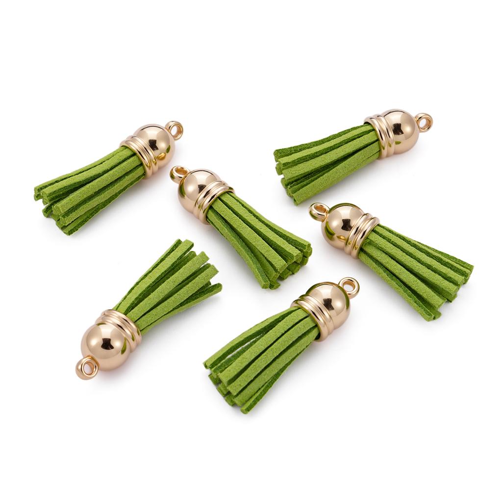 20pcs/lot 38mm Tassel Vintage Leather Tassels Fringe Pendant For DIY Keychain Jewelry Making Supplies Charms Accessories