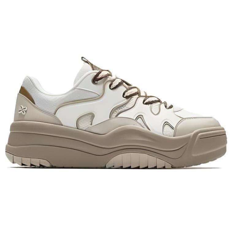 New ANTA Wave Skateboard Shoes Women's Low Top Ivory White, Charlotte Gray 922538003-3
