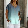 Women's Casual, Loose-Fit, And Stylish Short-Sleeve Cotton-Linen Top