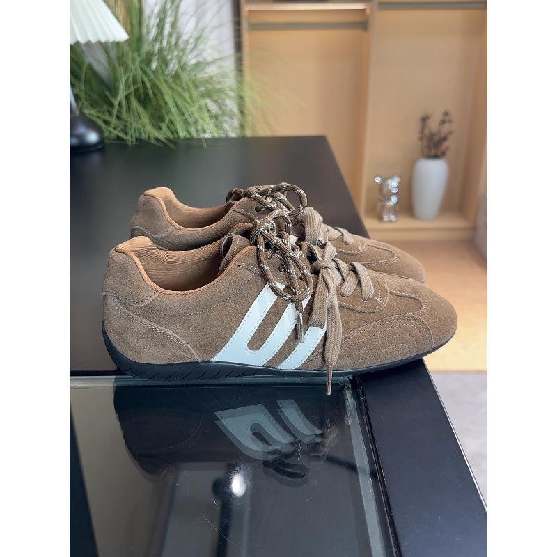 Leather retro leopard print casual shoes~ 4cm inner height increase version of German training shoes women's pine cone Forrest Gump sports shoes 