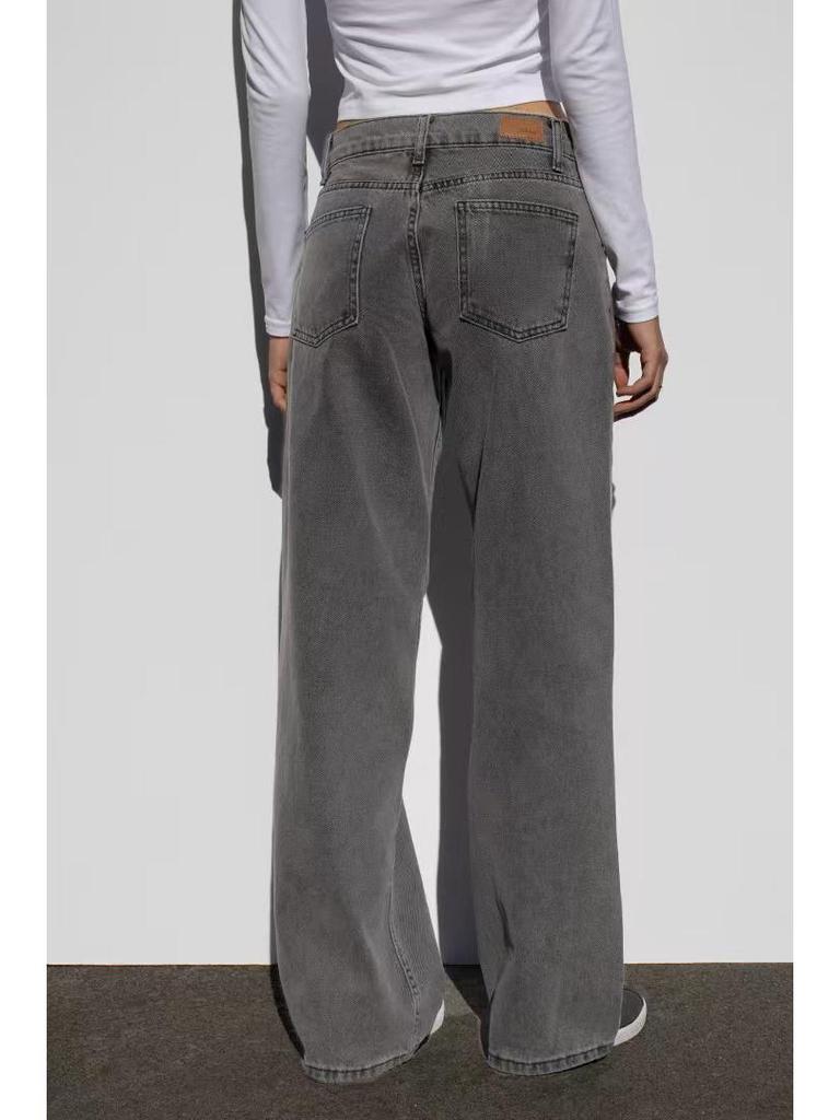 European & American Washed High Waist Wide Leg Jeans