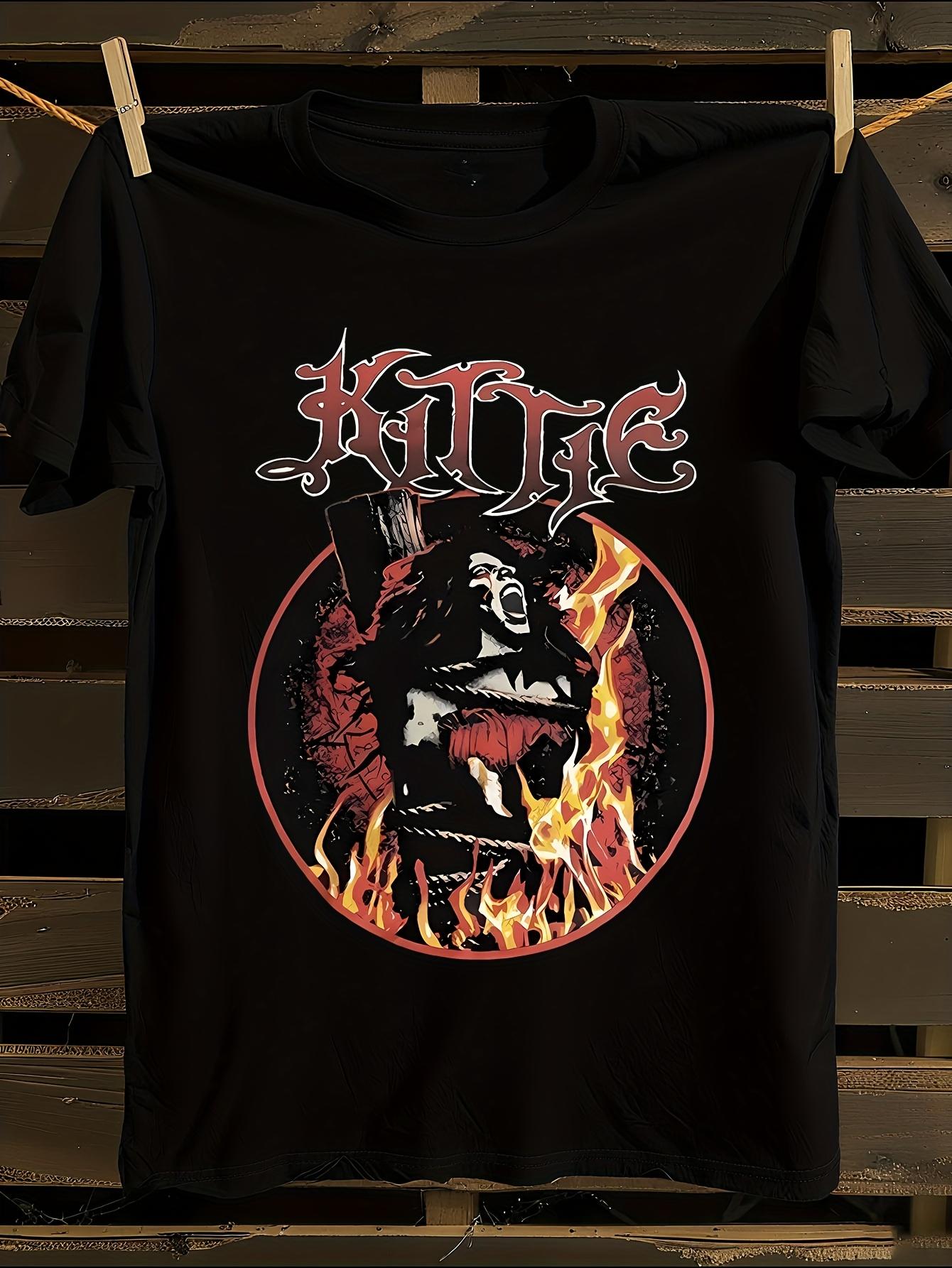 Vintage Tshirt Vintage Kittie Band Flame Skull Graphic Ts... L