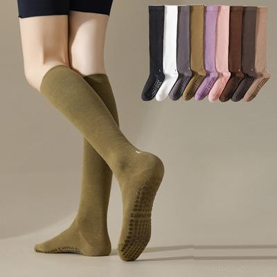 Yoga Socks Professional Silicone Non-slip Knee-high Pilates Socks Women Indoor Workout Gym Fitness Cotton Dance Sports Socks Sox
