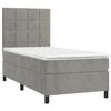 3142989 vidaXL Lit à sommier tapissier et matelas Gris clair 80x200 cm Velours