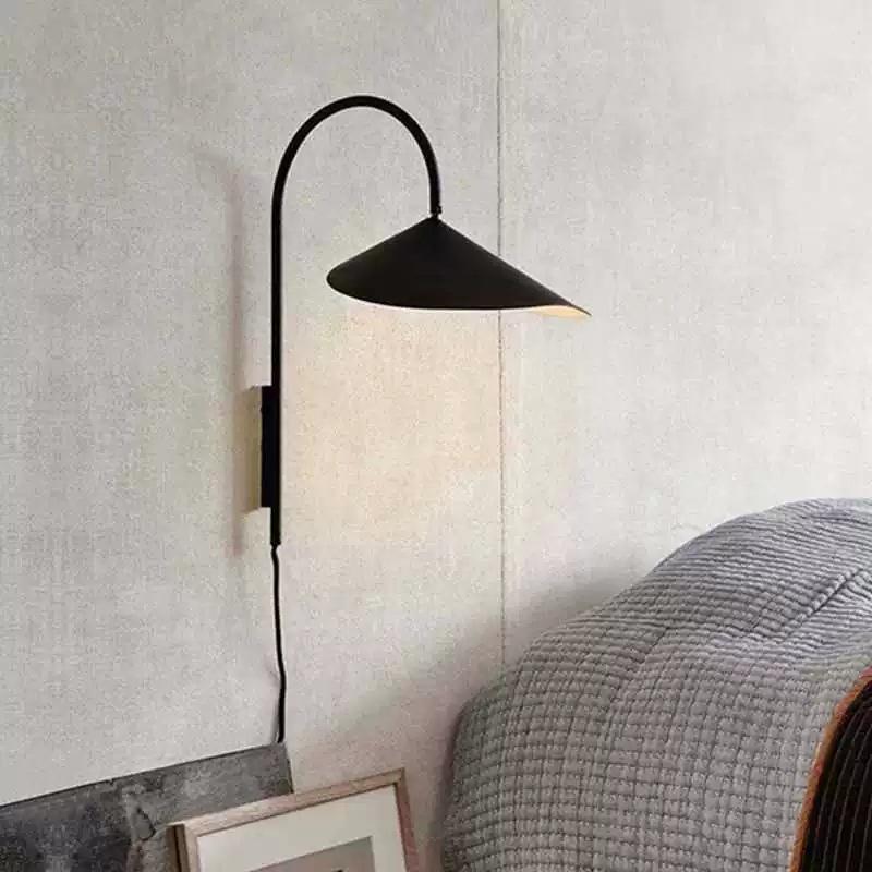 Nordic Minimalist Wall Lamp - Danish Design, Vintage Wabi-Sabi Style, Creative Rotatable Light for Bedroom, Living Room, or Study.
