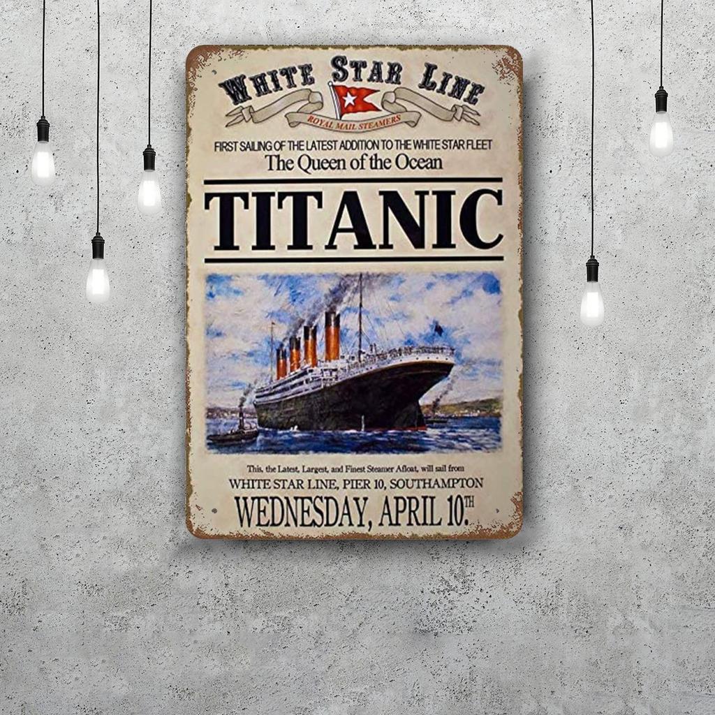 titanic movie Retro Vintage Tin Sign Poster Decorative Plaque Metal Plate Wall Decor
