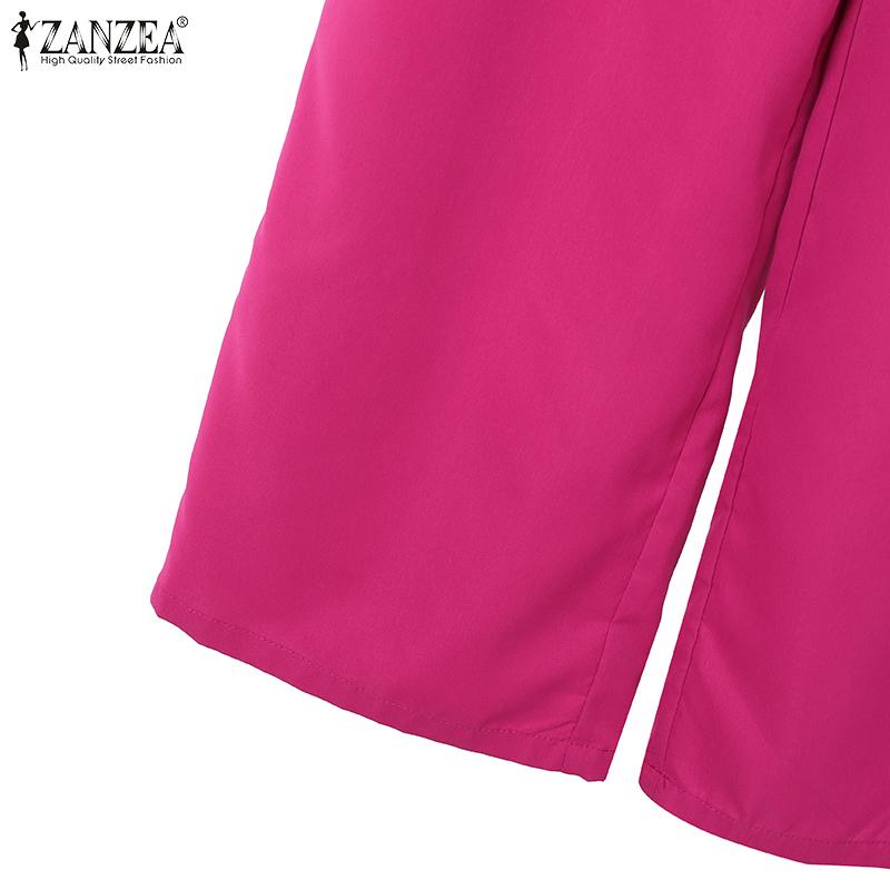 ZANZEA Women Sleeveless Print Tank Tops and Pants Summer Two Piece Suit Sets