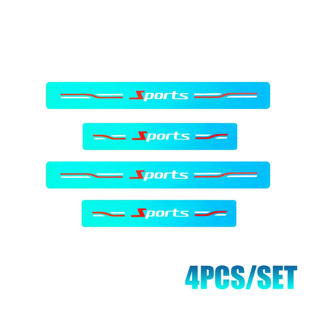4pcs Car Door Edge Protection Stickers Car Door Sill Reflective Decorative Strips Car Door Sill Anti Kick Strip Auto Accessories