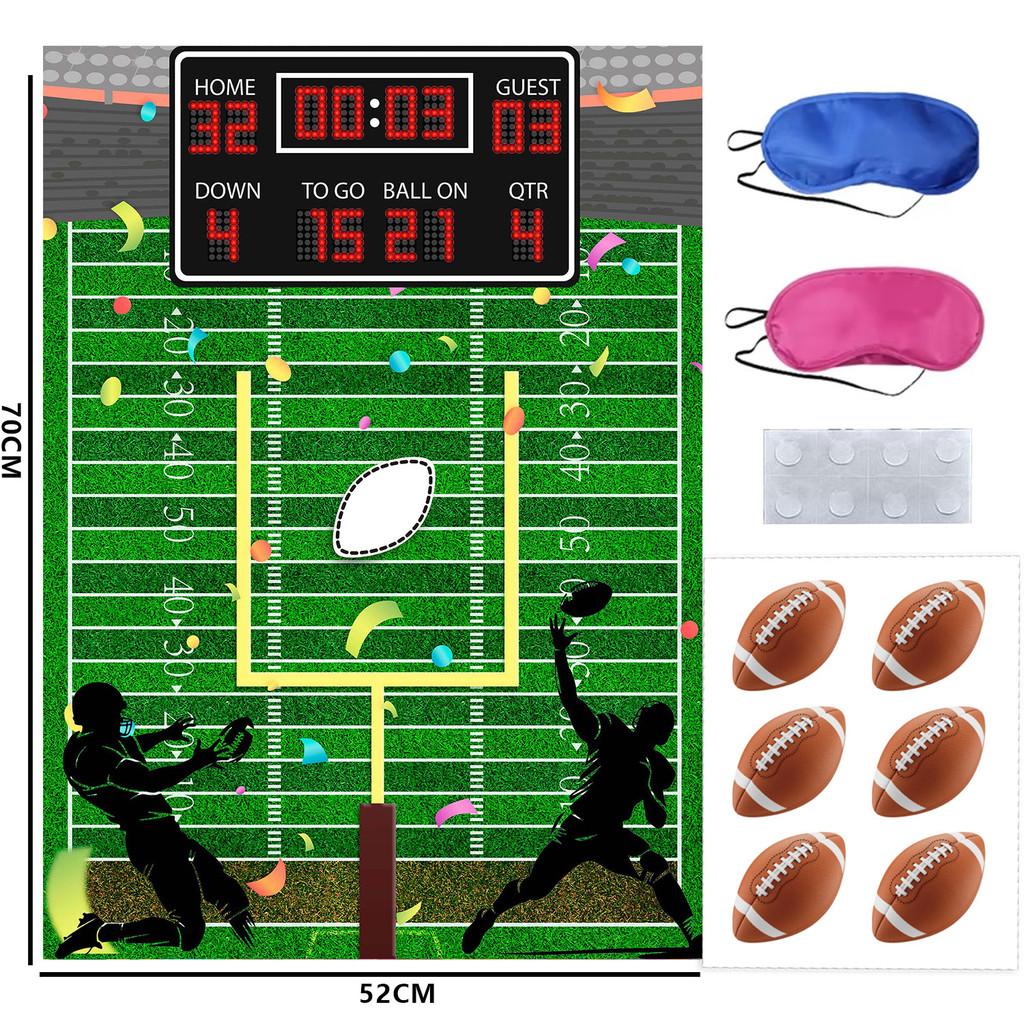 Poster Kids Celebration With Football Theme Sticker Set And Eye Mask