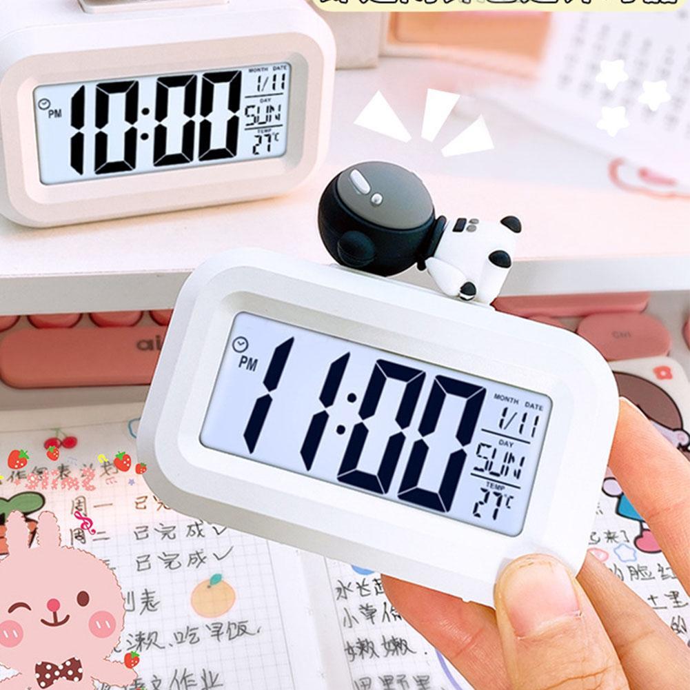 Fashion Desktop Multi-functional Clock Cute Cartoon LED Screen Desktop Electronic Alarm Data Time Calendar For Bedrooms Heavy