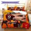 Black Gold Starry Stadium Football Print Duvet Cover Set, 3Pcs Bedding Set with 2 Pillowcases for Bedroom Decor