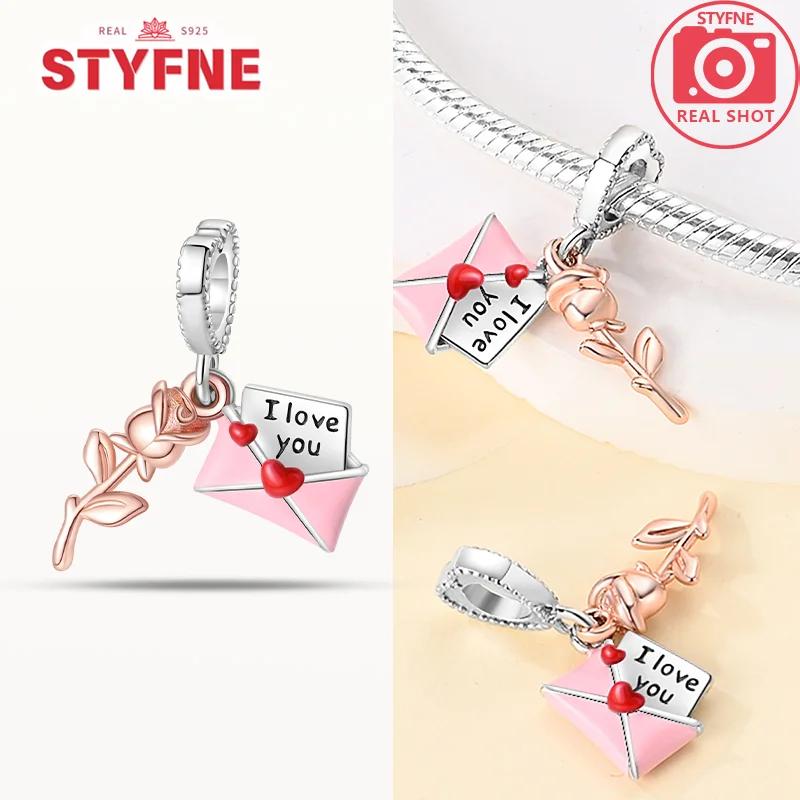 Exquisite Original Couple Love Boy&Girl Dangle Charms Heart Beads Copper Bracelet For Women Diy Jewelry Gift Charms Beads