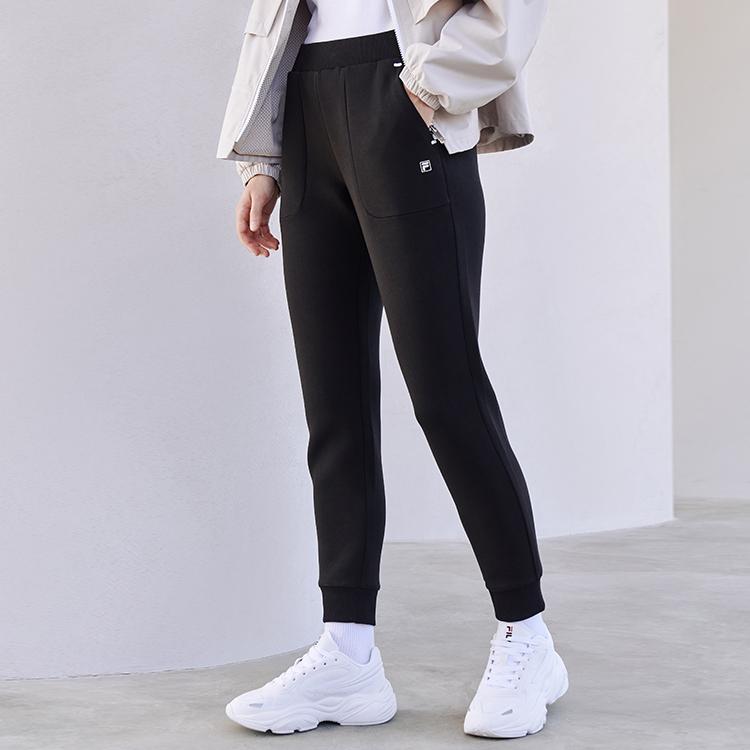 New FILA Knitted Sweatpants Women's Jet Black F11W112613F-BK