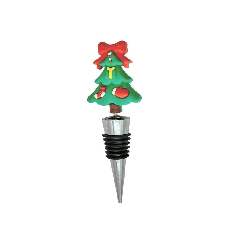PVC Wine Bottle Stopper Santa Claus Wine Stopper Elk Santa Claus Home Theme Party Gift Sealed Fresh-keeping Champagne Stopper