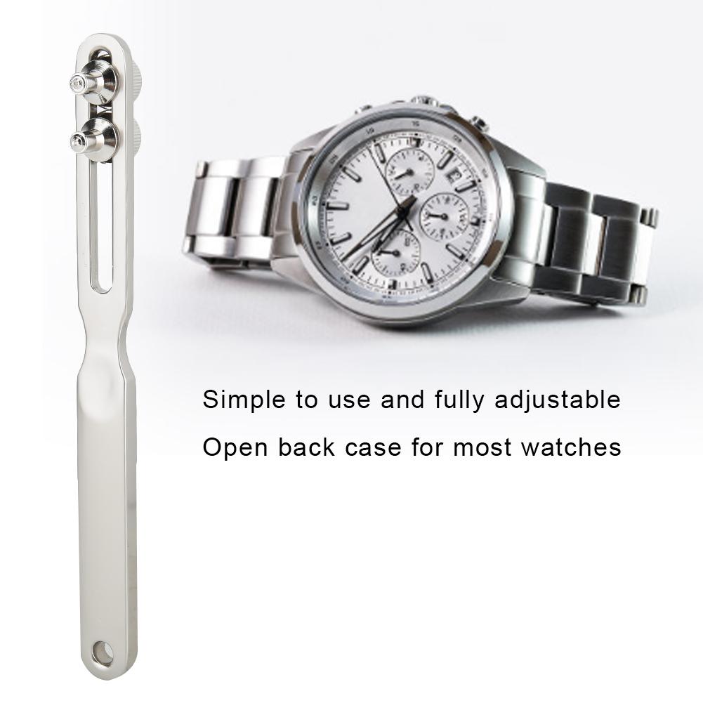 Stainless Steel Adjustable Watch Back Case Cover Opener Battery Replacement Watch Repairing Tool (without Groove)