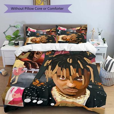 3-dielna posteľná súprava s motívom Juice WRLD sada obliečok na paplón obsahuje obliečku na paplón a obliečky na vankúše, perfektná dekorácia spálne na každé ročné obdobie & darček