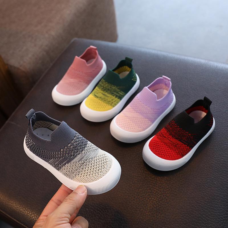 Größe 20-31 Kinderschuhe Frühling Herbst Kinder Sneaker Weiches Atmungsaktives Mesh Jungen Schlupfschuhe Patchwork Farbe Mädchenschuhe
