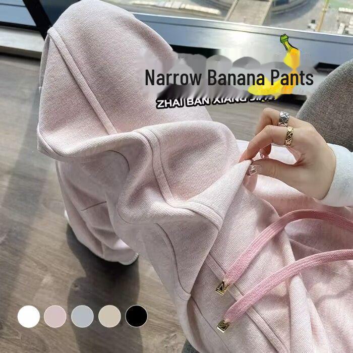 High-Waisted Pink Wide-Leg Pants for Women - Slimming, Casual, Spring/Autumn