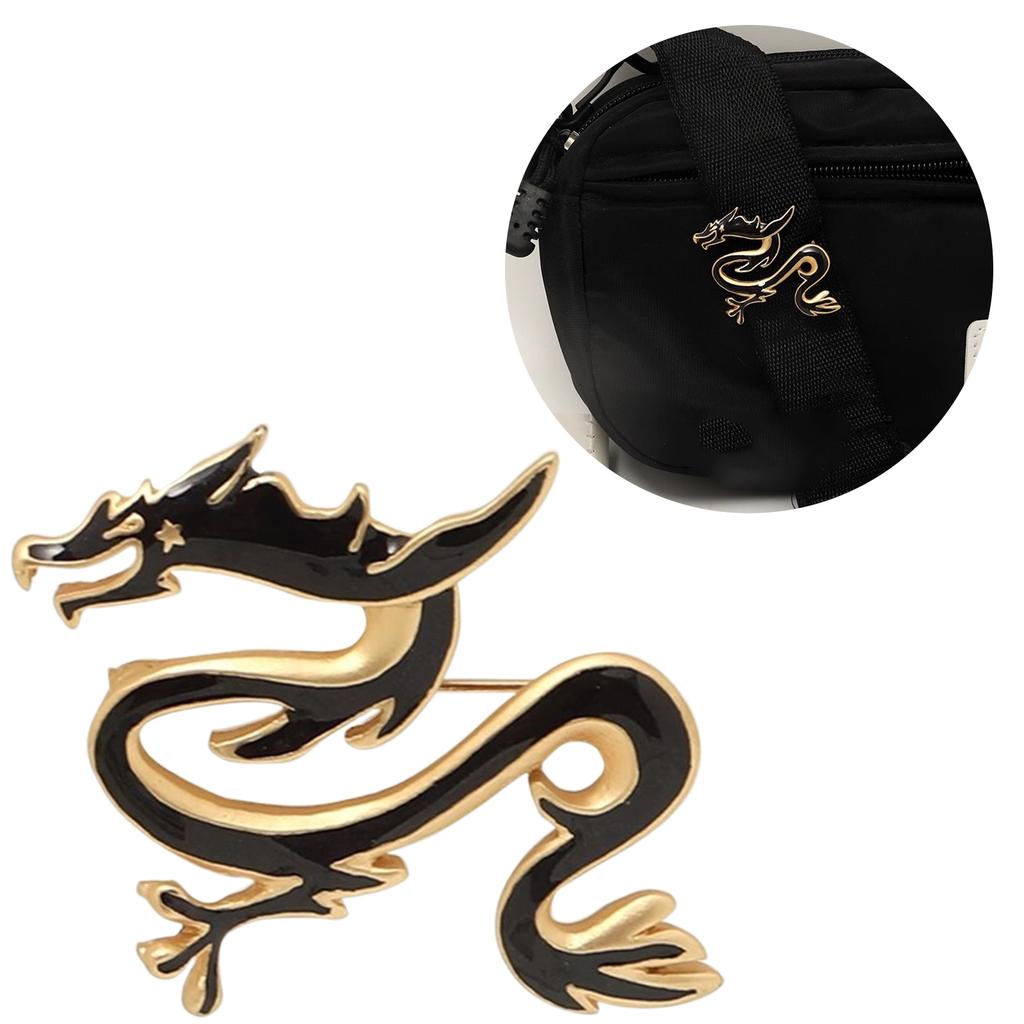 Vintage Dragon Brooch Trendy Dragon Personalized Badge Alloy Dragon Lapel Pin Badge for Fashion Forward Individuals