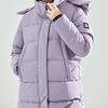 Anta Long Knee-Length Water-Resistant Hooded Down Jacket Women Outerwear Purple 962147970-3