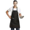 6 Pack Plain Bib Aprons With 2 Pockets - Black Unisex Commercial Apron Bulk
