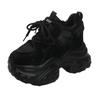 Fashion 11CM Women Mesh Chunky Sneakers 2024 Autumn High Platform Shoes Ladies New Wedges Casual Shoes Woman Sports Dad Leather Sneakers