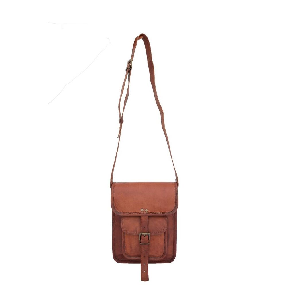 Goat Leather Messenger Bag iPad Tab Satchel Håndveske Crossbody Sling Bags