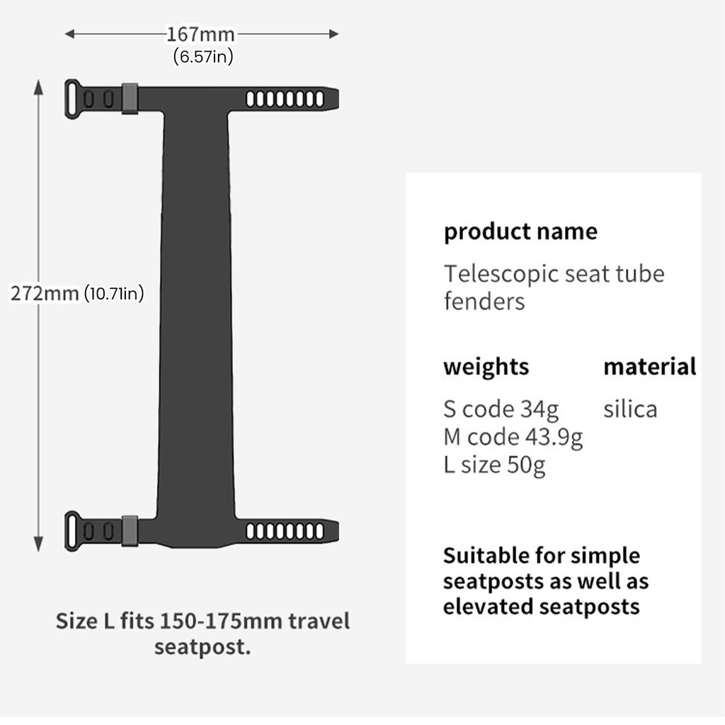 Bike Seatpost Mudguard Adjustable Bicycles Tube Mud Gravel Guard Easy To Install Bicycle Seat Tube Mudguard for Bike Debris