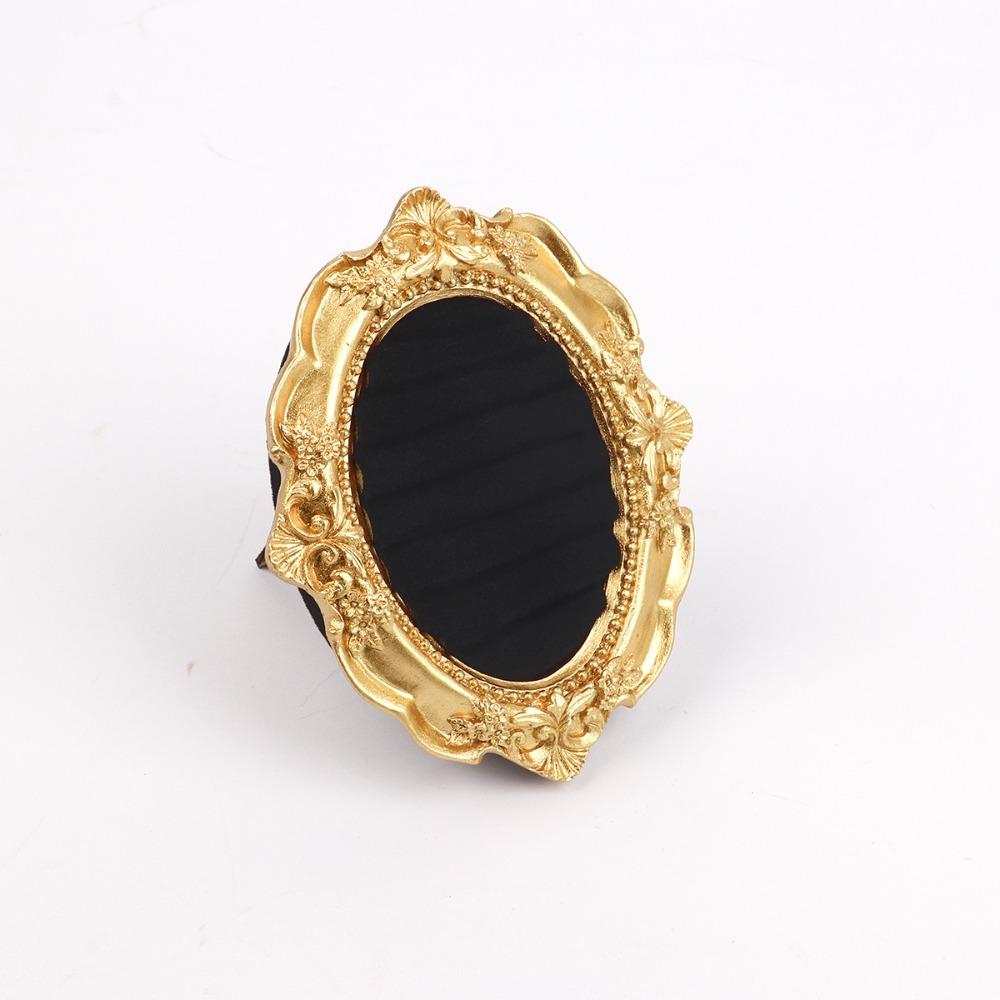 Oval Photo Frame Resin Ring and Jewelry Storage Tray  Dressing Table Display Ornaments чёрный